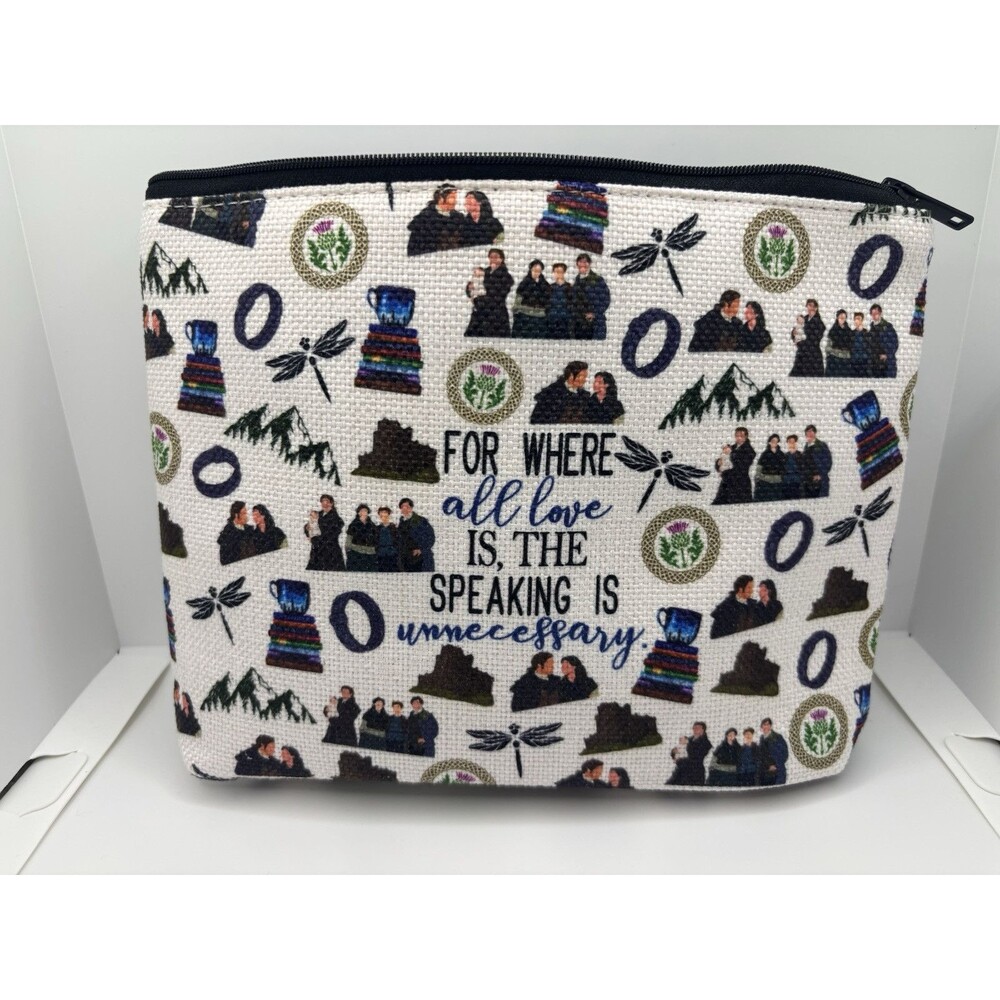 Outlander Tv Show Fan Gift Makeup Travel Zip Bag Canvas Pouch